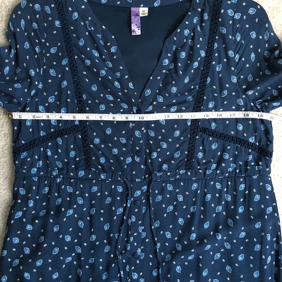 Alya by Francesca Blue Long Sleeve Floral Dress M - Picture 7 of 8